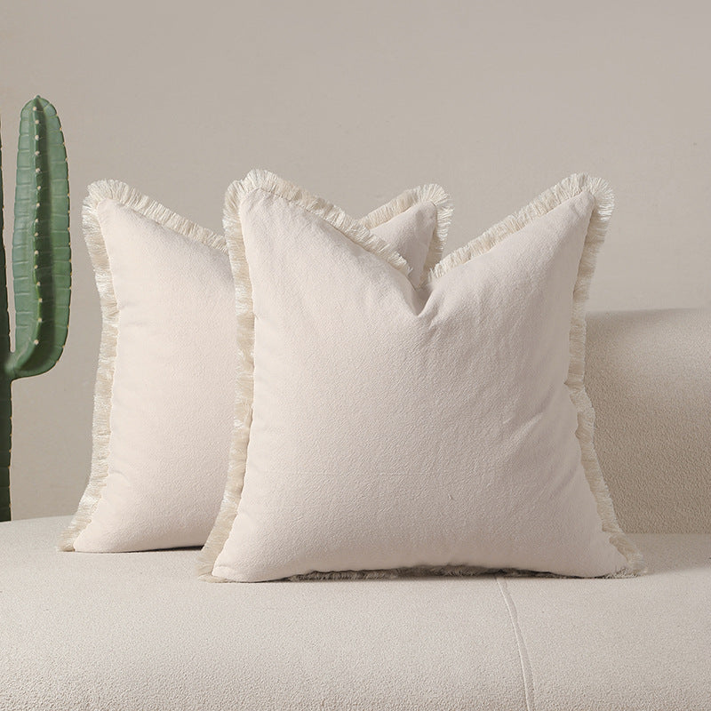 Velory Fringed Cotton Pillow Cover additional product photo