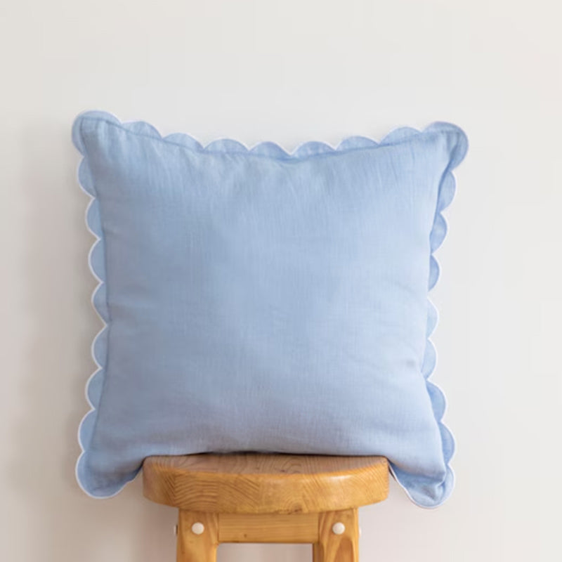 Velory Scalloped Linen Pillow Cover additional product photo
