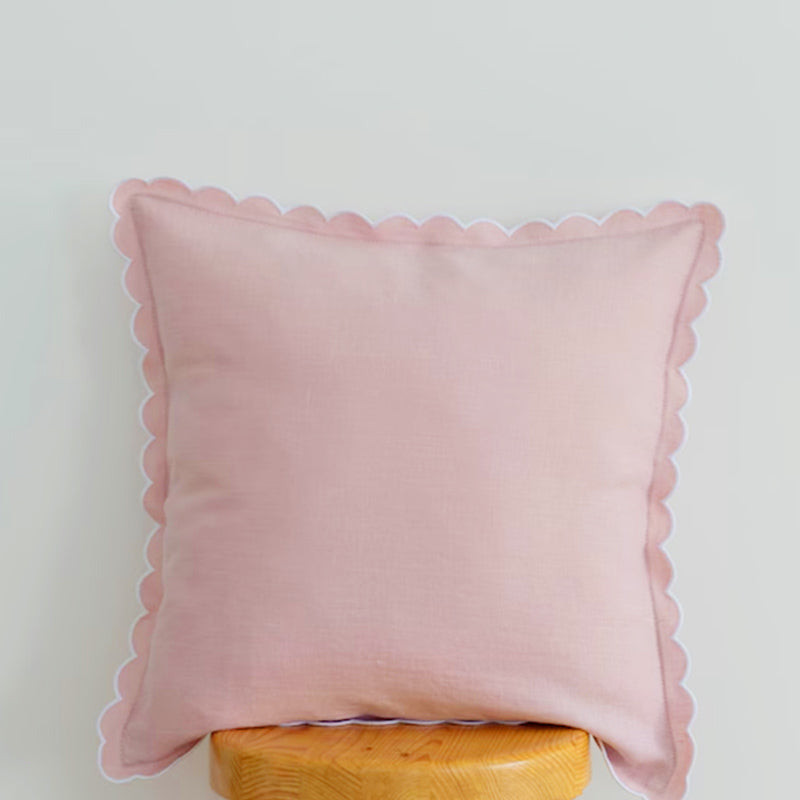 Velory Scalloped Linen Pillow Cover studio product photo