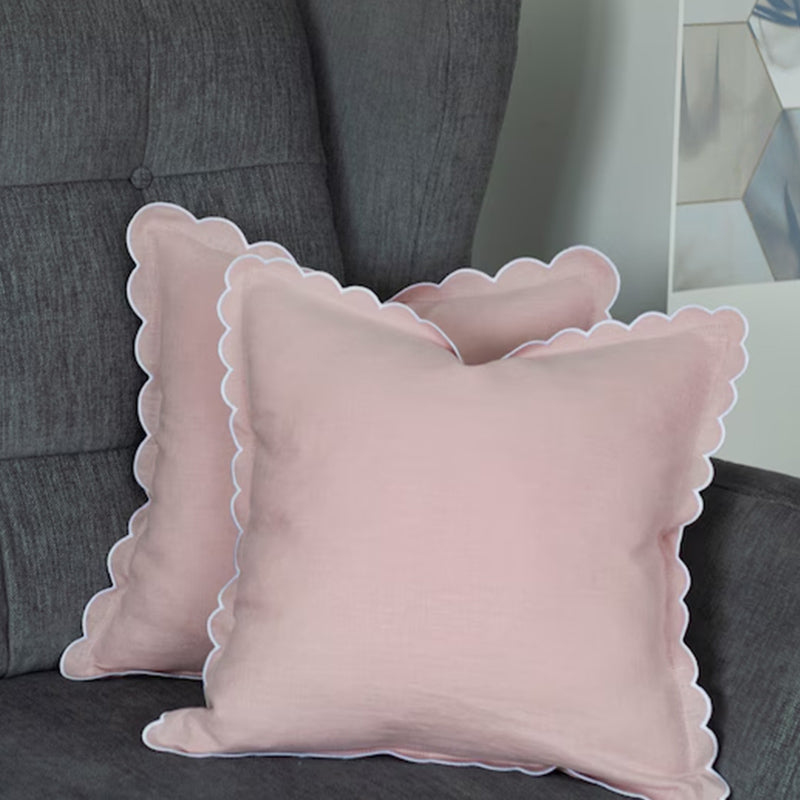Velory Scalloped Linen Pillow Cover additional product photo